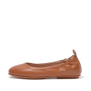 Fitflop Allegro Soft Leather Ballet Flats - Tan - Size 9  some scuffs